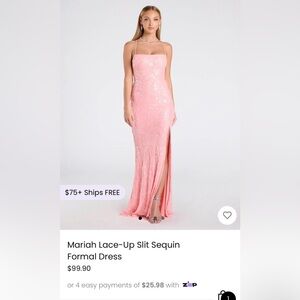 Windsor Pink Sequin Prom Dress